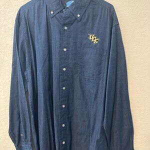 Vantage UCF Denim Long Sleeve Button Down Shirt - L